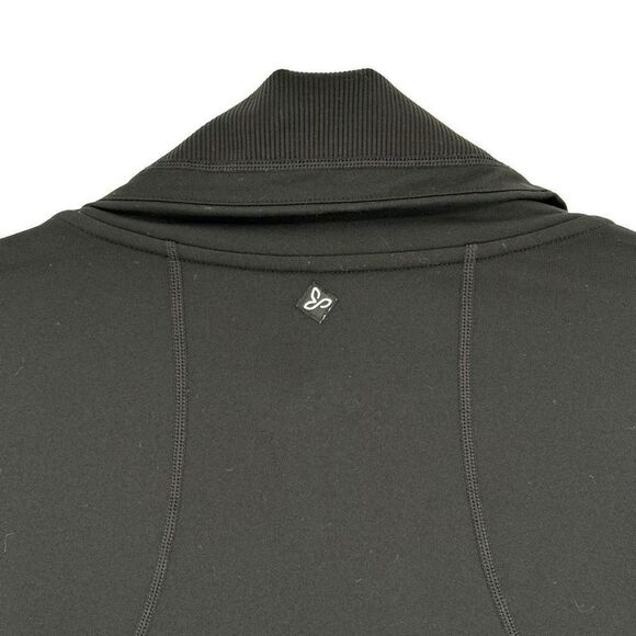Prana Full Zip High Neck Athletic Jacket Black Large - Picture 7 of 8